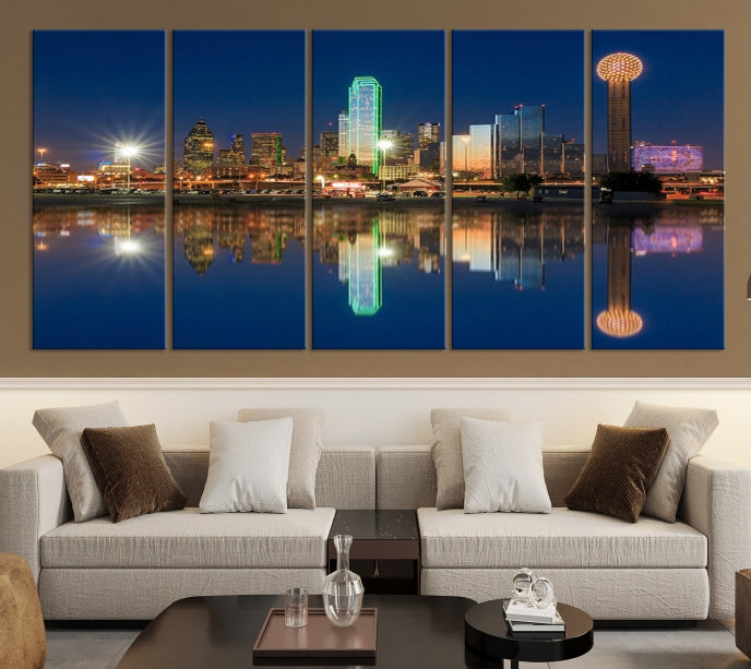 Large Dallas Skyline Canvas Wall Art Framed Dallas Print