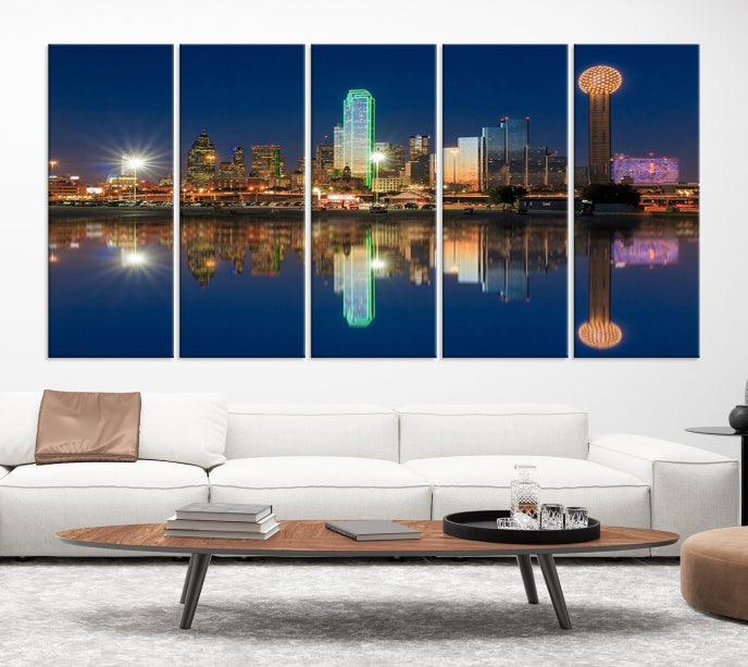 Large Dallas Skyline Canvas Wall Art Framed Dallas Print