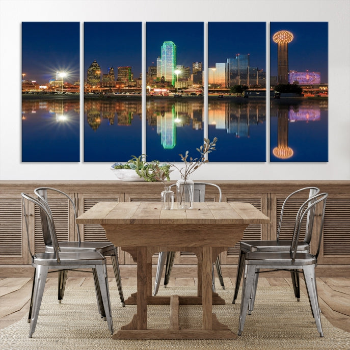 Large Dallas Skyline Canvas Wall Art Framed Dallas Print