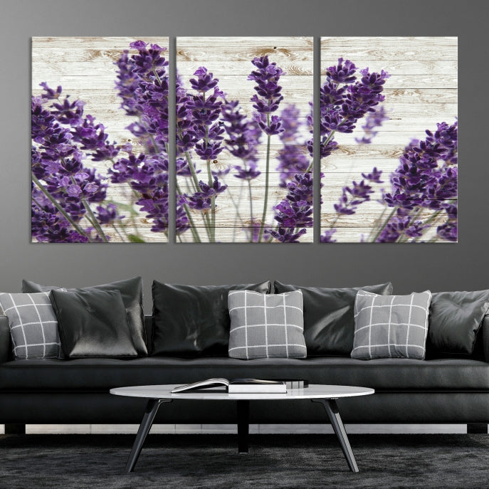 Large Lavender Canvas Floral Lilac Lavandula Wall Art Flower Print