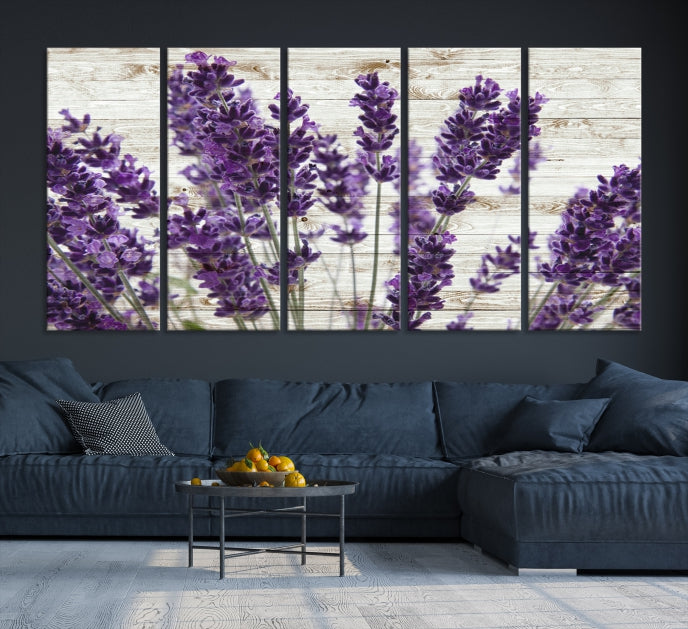 Large Lavender Canvas Floral Lilac Lavandula Wall Art Flower Print