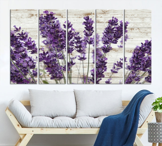 Large Lavender Canvas Floral Lilac Lavandula Wall Art Flower Print