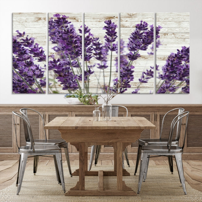 Large Lavender Canvas Floral Lilac Lavandula Wall Art Flower Print