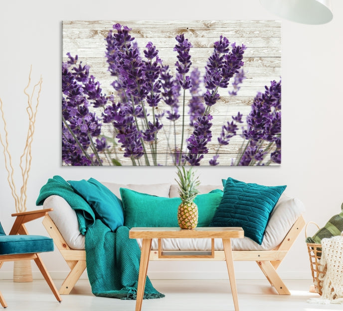 Large Lavender Canvas Floral Lilac Lavandula Wall Art Flower Print