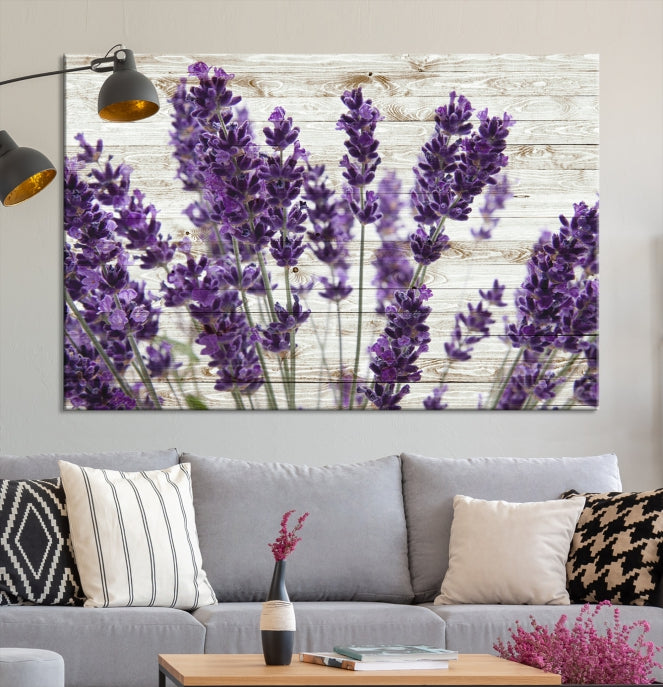 Large Lavender Canvas Floral Lilac Lavandula Wall Art Flower Print