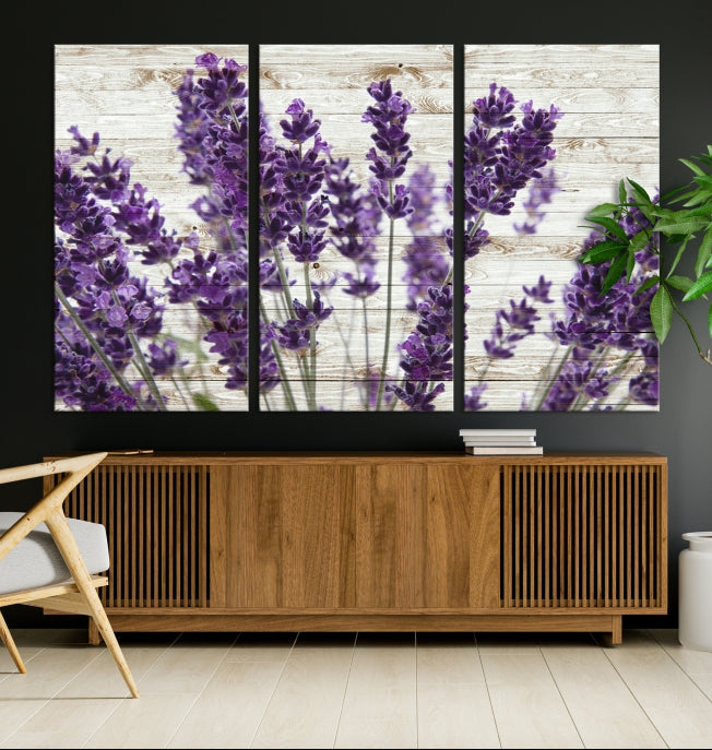 Large Lavender Canvas Floral Lilac Lavandula Wall Art Flower Print