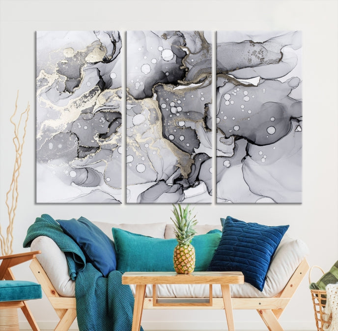 Large Marble Fluid Effect Wall Art Modern Abstract Canvas Print