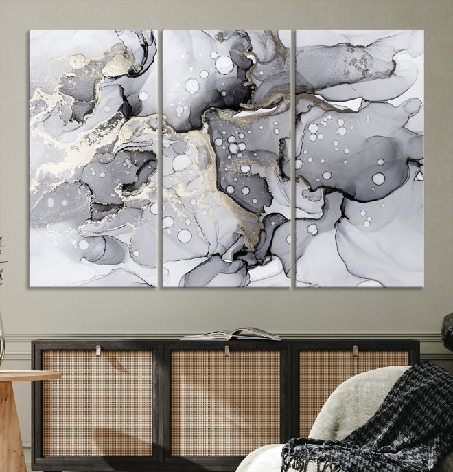 Large Marble Fluid Effect Wall Art Modern Abstract Canvas Print