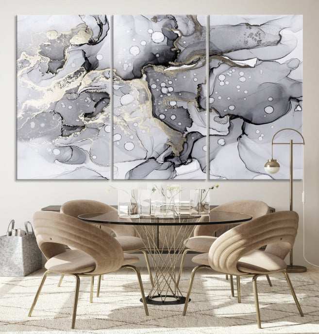 Large Marble Fluid Effect Wall Art Modern Abstract Canvas Print