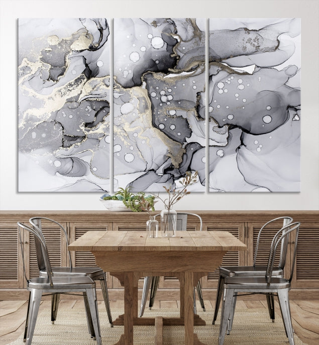 Large Marble Fluid Effect Wall Art Modern Abstract Canvas Print