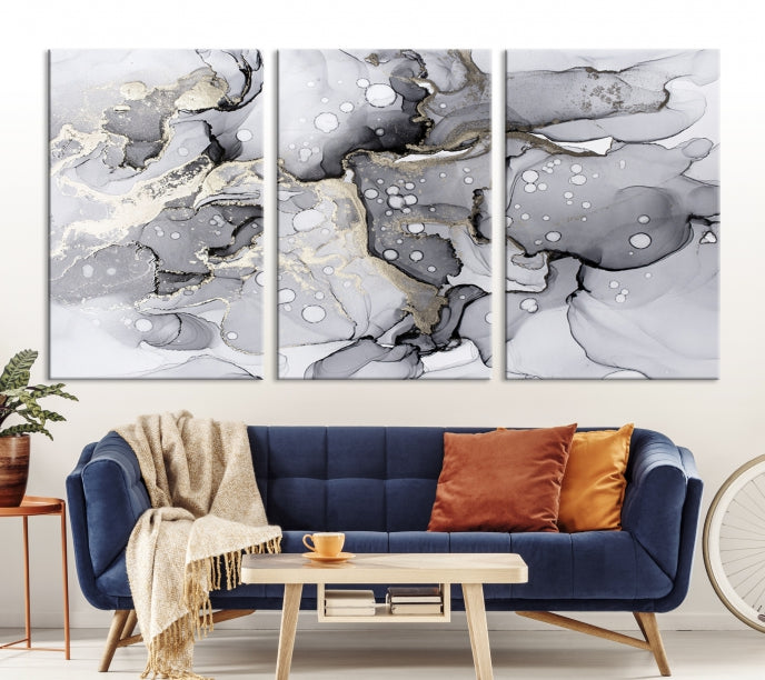 Large Marble Fluid Effect Wall Art Modern Abstract Canvas Print