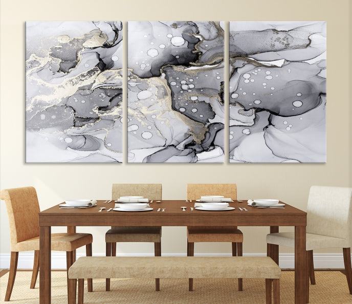 Large Marble Fluid Effect Wall Art Modern Abstract Canvas Print