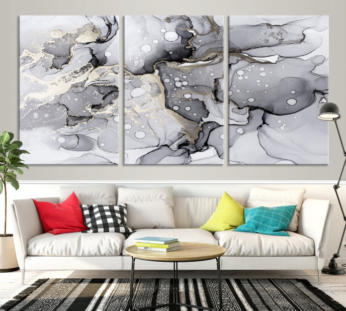 Large Marble Fluid Effect Wall Art Modern Abstract Canvas Print