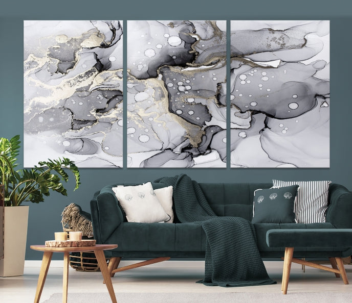 Large Marble Fluid Effect Wall Art Modern Abstract Canvas Print