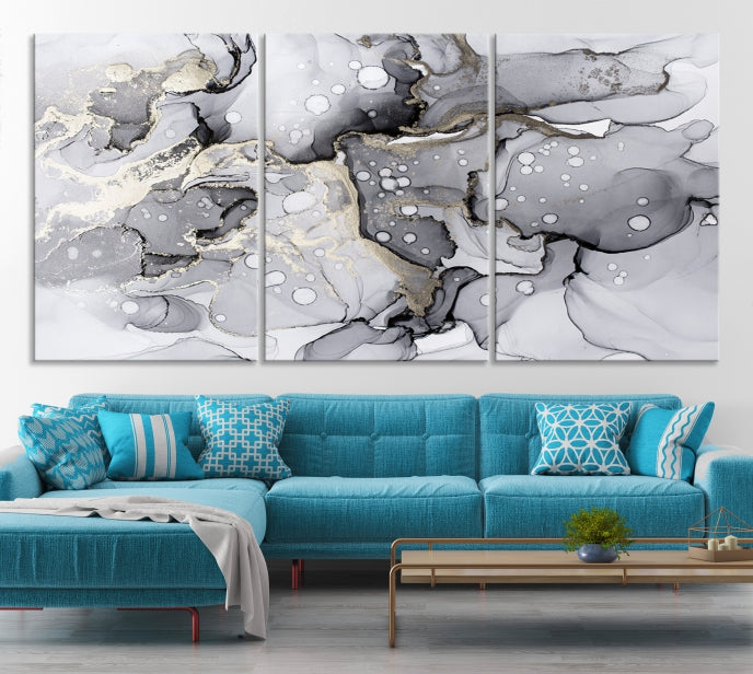 Large Marble Fluid Effect Wall Art Modern Abstract Canvas Print