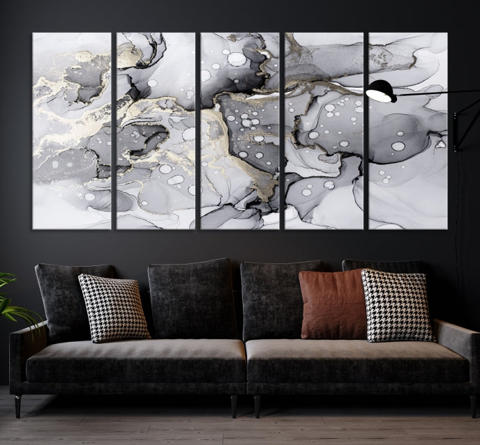 Large Marble Fluid Effect Wall Art Modern Abstract Canvas Print