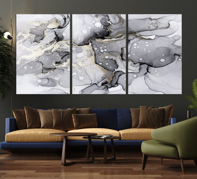 Large Marble Fluid Effect Wall Art Modern Abstract Canvas Print