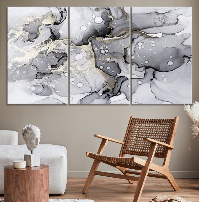 Large Marble Fluid Effect Wall Art Modern Abstract Canvas Print