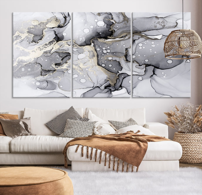 Large Marble Fluid Effect Wall Art Modern Abstract Canvas Print