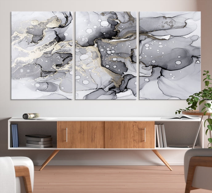 Large Marble Fluid Effect Wall Art Modern Abstract Canvas Print