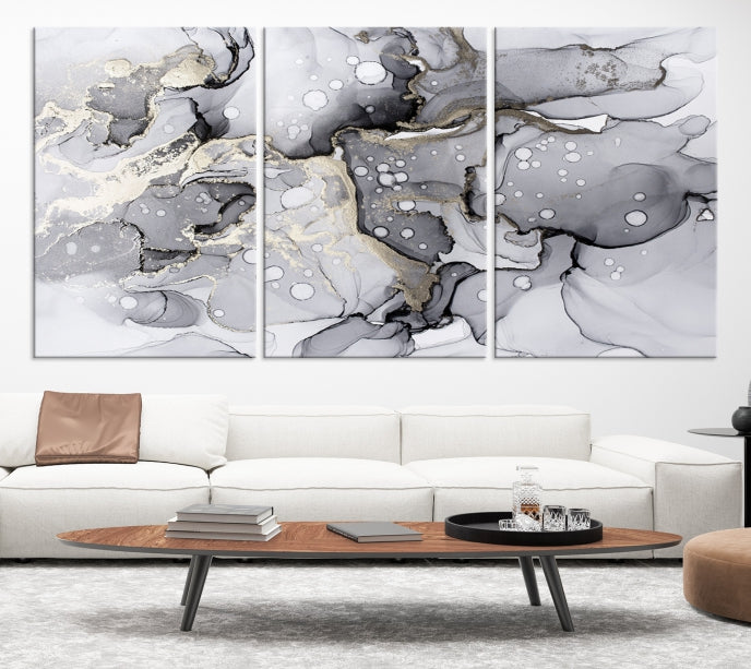 Large Marble Fluid Effect Wall Art Modern Abstract Canvas Print