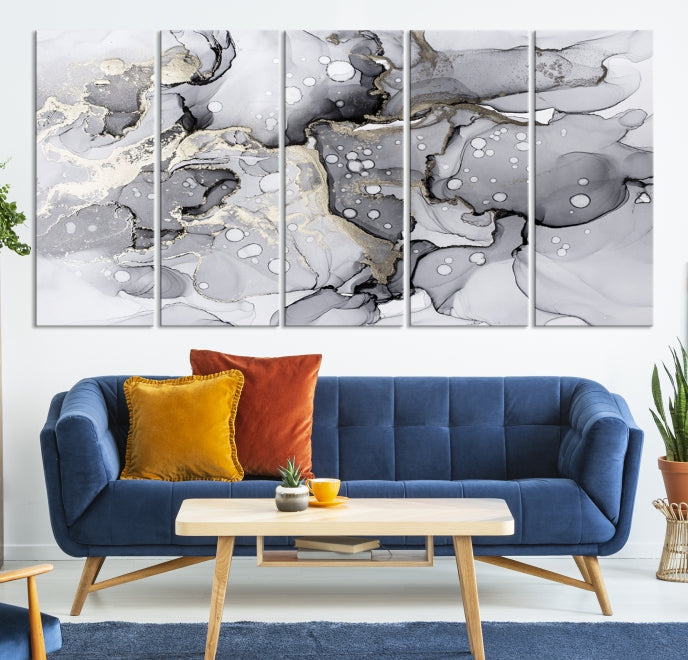 Large Marble Fluid Effect Wall Art Modern Abstract Canvas Print