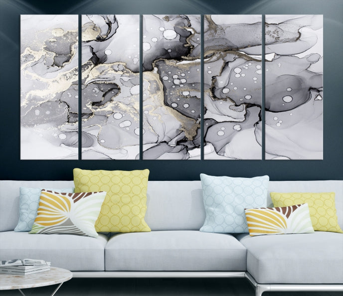 Large Marble Fluid Effect Wall Art Modern Abstract Canvas Print