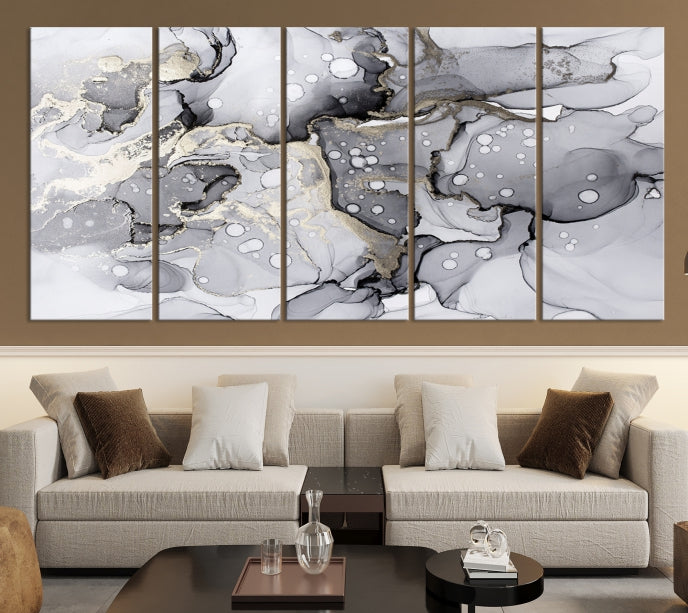 Large Marble Fluid Effect Wall Art Modern Abstract Canvas Print