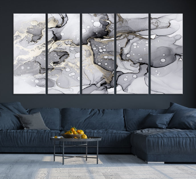 Large Marble Fluid Effect Wall Art Modern Abstract Canvas Print