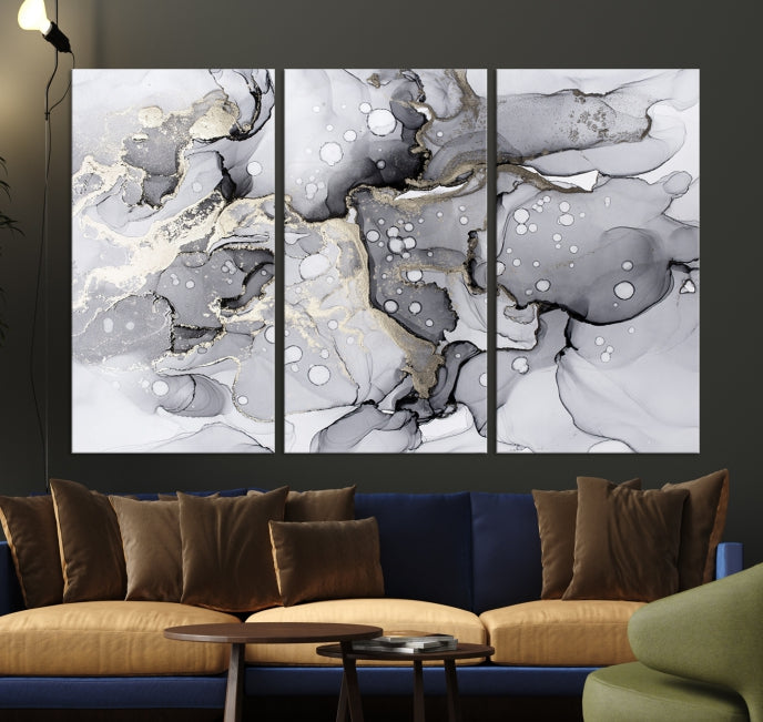 Large Marble Fluid Effect Wall Art Modern Abstract Canvas Print