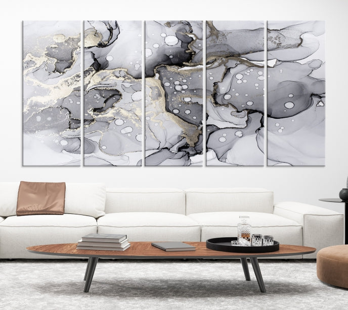 Large Marble Fluid Effect Wall Art Modern Abstract Canvas Print