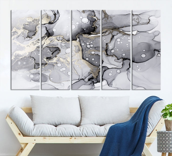 Large Marble Fluid Effect Wall Art Modern Abstract Canvas Print