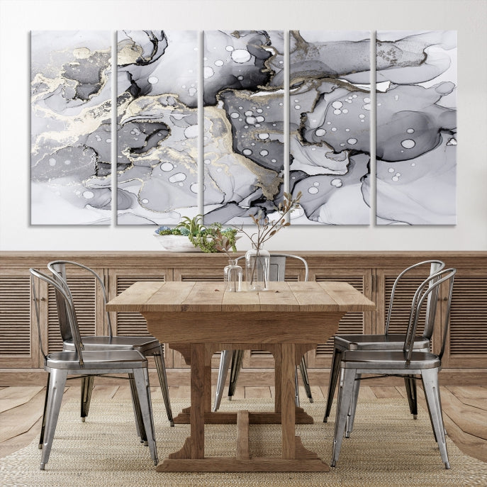 Large Marble Fluid Effect Wall Art Modern Abstract Canvas Print