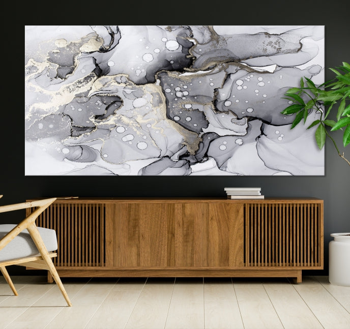 Large Marble Fluid Effect Wall Art Modern Abstract Canvas Print