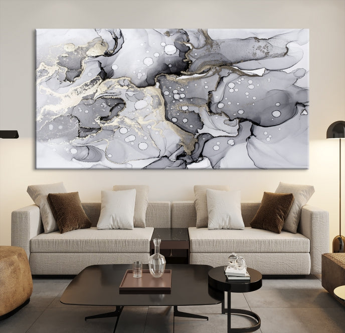 Large Marble Fluid Effect Wall Art Modern Abstract Canvas Print