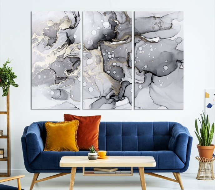 Large Marble Fluid Effect Wall Art Modern Abstract Canvas Print