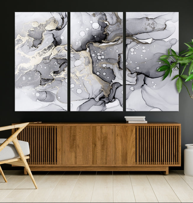 Large Marble Fluid Effect Wall Art Modern Abstract Canvas Print