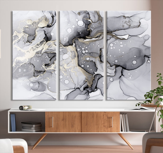 Large Marble Fluid Effect Wall Art Modern Abstract Canvas Print