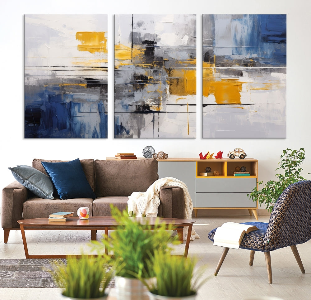 Large Marble Wall Art, Abstract Painting, Modern Wall Art, Framed Canvas Print, Printed Set of