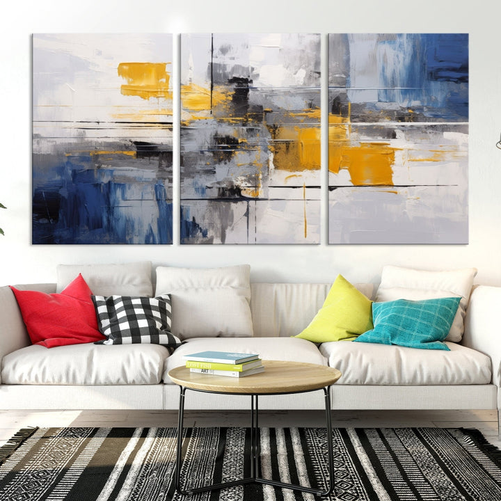 Large Marble Wall Art, Abstract Painting, Modern Wall Art, Framed Canvas Print, Printed Set of