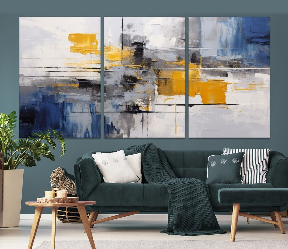 Large Marble Wall Art, Abstract Painting, Modern Wall Art, Framed Canvas Print, Printed Set of