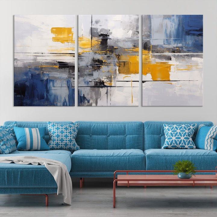 Large Marble Wall Art, Abstract Painting, Modern Wall Art, Framed Canvas Print, Printed Set of