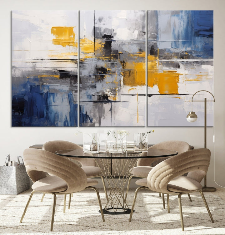 Large Marble Wall Art, Abstract Painting, Modern Wall Art, Framed Canvas Print, Printed Set of