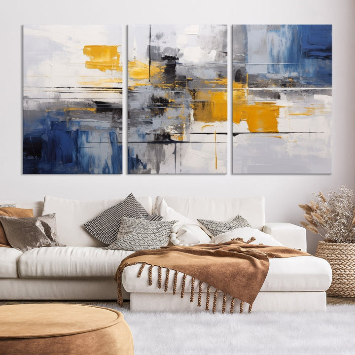 Large Marble Wall Art, Abstract Painting, Modern Wall Art, Framed Canvas Print, Printed Set of