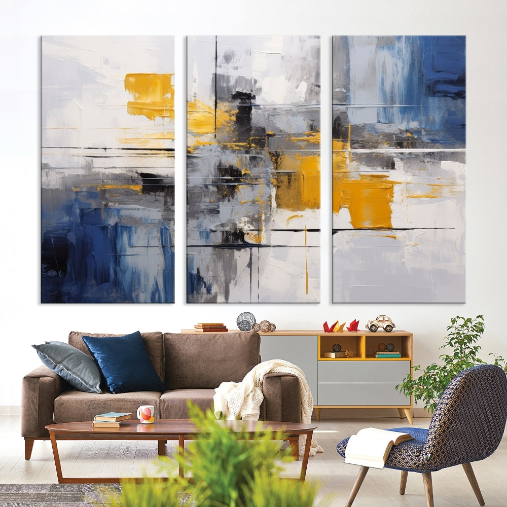 Large Marble Wall Art, Abstract Painting, Modern Wall Art, Framed Canvas Print, Printed Set of