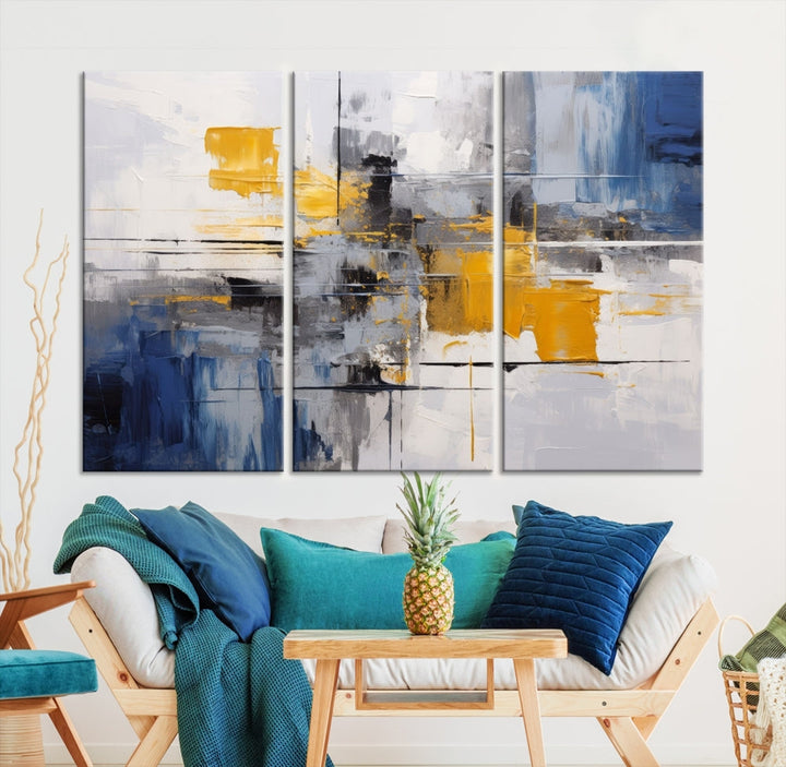 Large Marble Wall Art, Abstract Painting, Modern Wall Art, Framed Canvas Print, Printed Set of