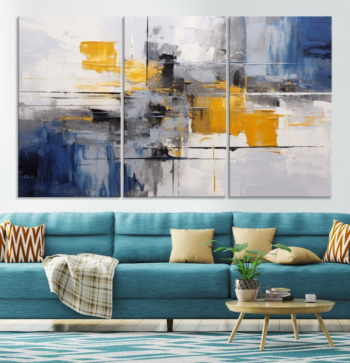 Large Marble Wall Art, Abstract Painting, Modern Wall Art, Framed Canvas Print, Printed Set of