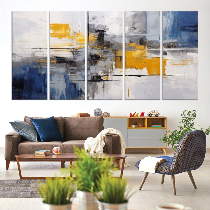 Large Marble Wall Art, Abstract Painting, Modern Wall Art, Framed Canvas Print, Printed Set of