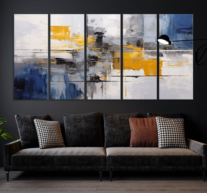 Large Marble Wall Art, Abstract Painting, Modern Wall Art, Framed Canvas Print, Printed Set of