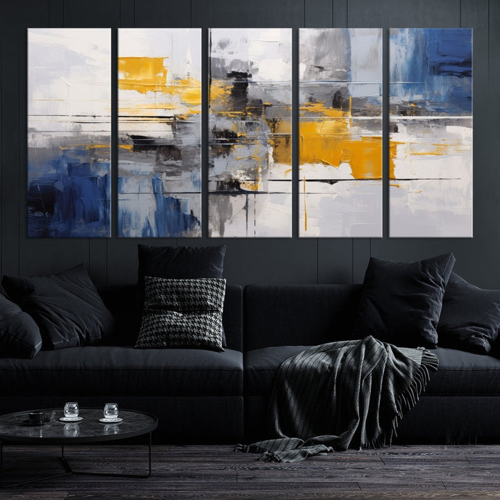 Large Marble Wall Art, Abstract Painting, Modern Wall Art, Framed Canvas Print, Printed Set of